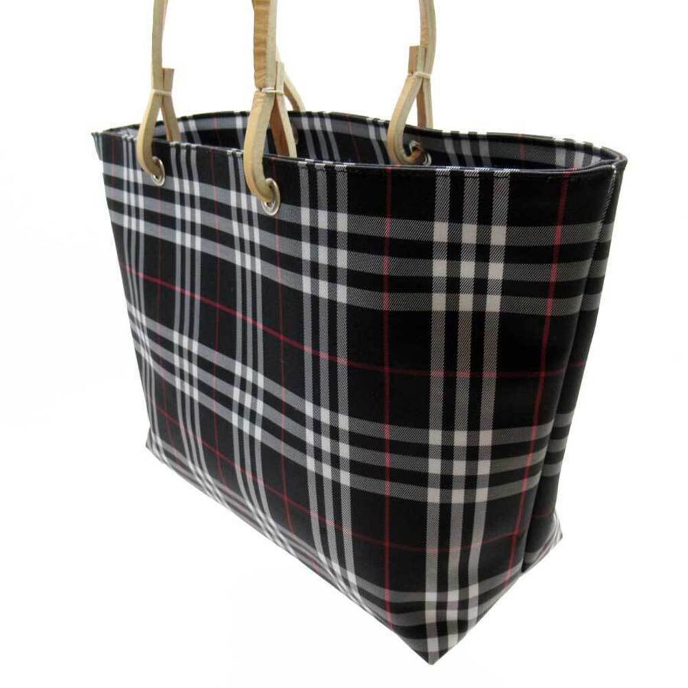 Burberry Nova Check Tote Bag Black Leather - Picture 3 of 3